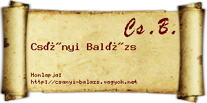 Csányi Balázs névjegykártya