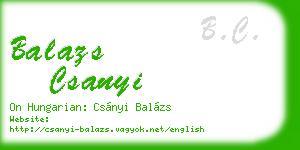 balazs csanyi business card